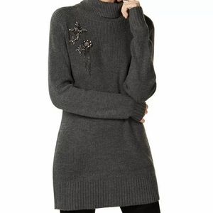Inc size XL Embellished Tunic Turtleneck Sweater